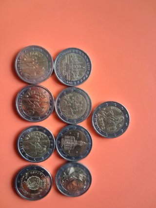 Lote 9 Monedas Colección Euro SC Banco