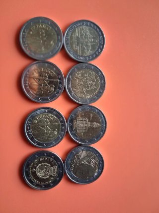 Lote 9 Monedas Colección Euro SC Banco