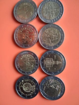 Lote 9 Monedas Colección Euro SC Banco