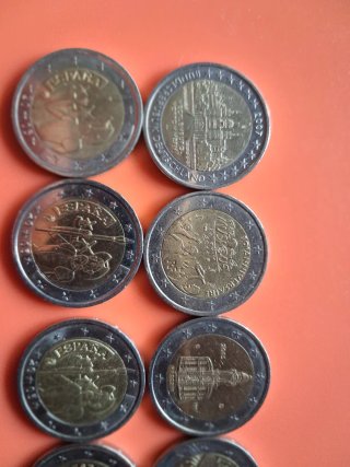 Lote 9 Monedas Colección Euro SC Banco