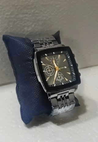 Orologio IBOGER Uomo Quadrato Oro Argento