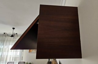 Mueble salón y mesa comedor madera nogal