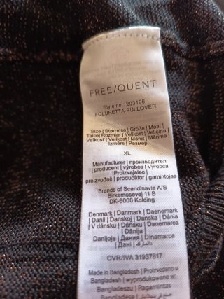 Jersey Free/Quent negro con brillo