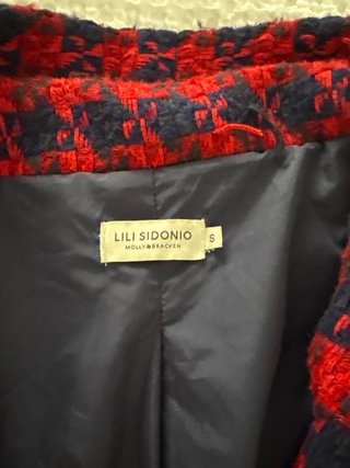 Abrigo Lili Sidonio cuadros rojo y azul