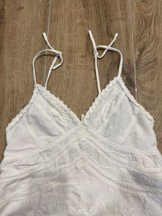 Top blanco bordado tirantes vintage