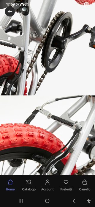 Bici Wipe 500 16 argento e rossa