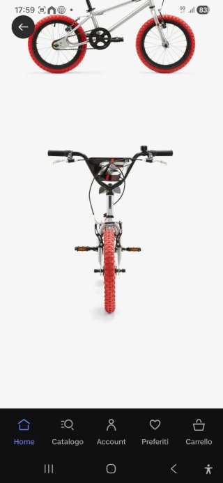 Bici Wipe 500 16 argento e rossa
