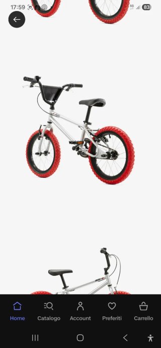 Bici Wipe 500 16 argento e rossa