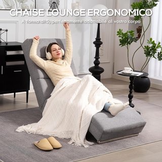 Poltrona Chaise Longue Ergonomica con Schienale Al