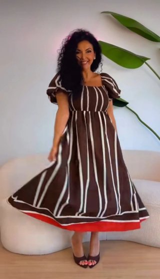 Vestido midi marrón chocolate