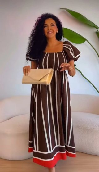 Vestido midi marrón chocolate