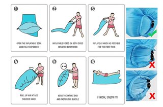 Sofá inflable portátil azul