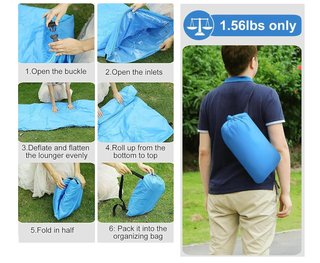 Sofá inflable portátil azul