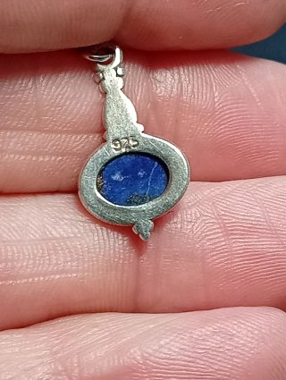 Pendientes Plata Ley Lapizlazuli sin pulir