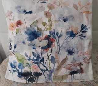 Funda de cojín floral acuarela 45 x45cm