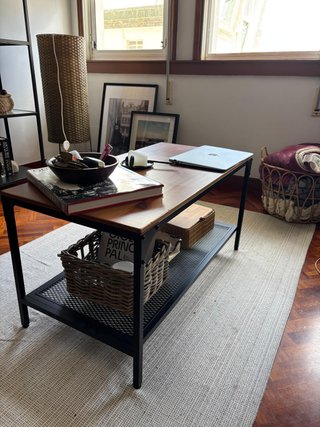 Mesa de centro madera y metal estilo industrial