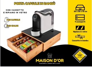 Porta Capsule Maison d'Or Bambù e Vetro