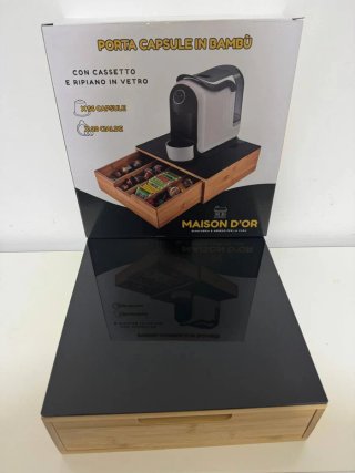 Porta Capsule Maison d'Or Bambù e Vetro