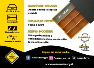 Porta Capsule Maison d'Or Bambù e Vetro