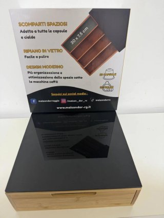 Porta Capsule Maison d'Or Bambù e Vetro