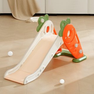 Tobogán para Niños, Tobogán para Niños de 1 a 12 Años con Escaleras Escalables y Aro de Baloncesto, Parque Infantil Interior y Exterior para Niños de Hasta 40 kg, Parque Infantil para Niños con Ba...