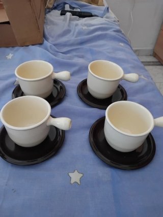 Juego 4 Tazas Grandes Café Cerámica