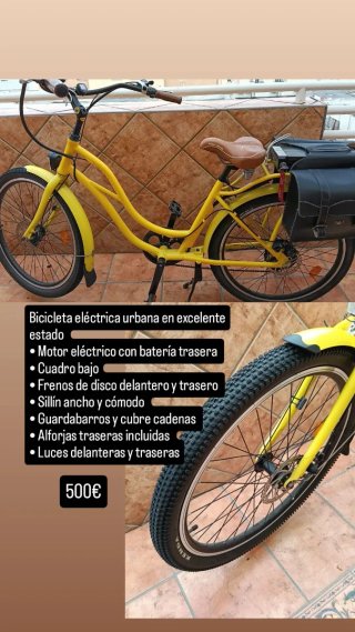 Bicicleta Eléctrica Urbana Amarilla