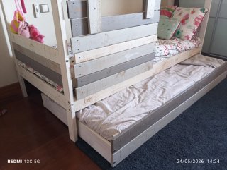 Cama infantil casita madera. 206x102x182 cm