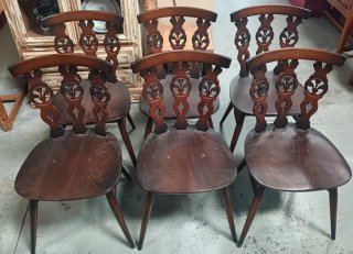 6 Sillas Ercol mod.375.años 60s. Originales . Olmo