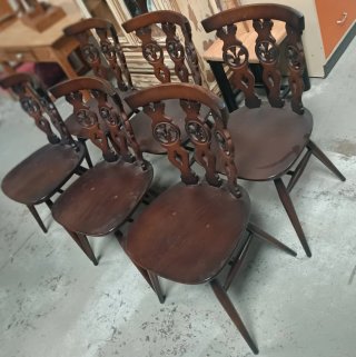 6 Sillas Ercol mod.375.años 60s. Originales . Olmo
