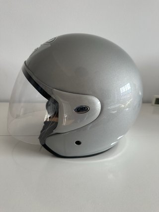 Casco de moto CMS plateado