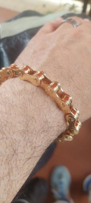 Bracciale uomo catena acciaio dorato