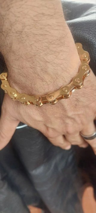 Bracciale uomo catena acciaio dorato
