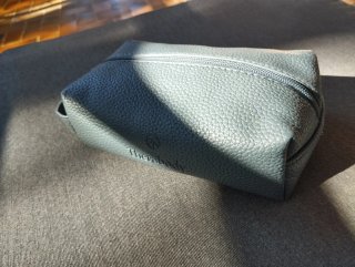 Neceser premium piel gris verdoso