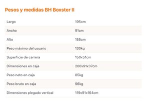 Cinta de Correr BH Boxster II sin apenas uso.