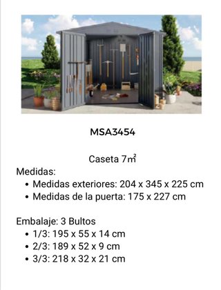 Caseta de jardín metálica gris