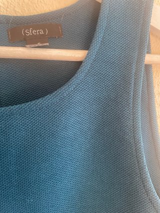 Vestido Iska Talla S/36/8 Azul Petróleo