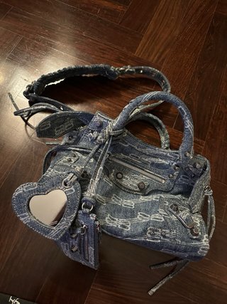 Borsa Balenciaga Neo Cagole City Denim
