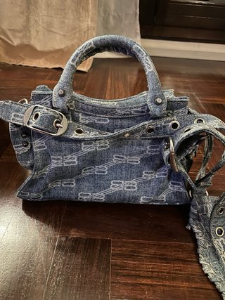Borsa Balenciaga Neo Cagole City Denim