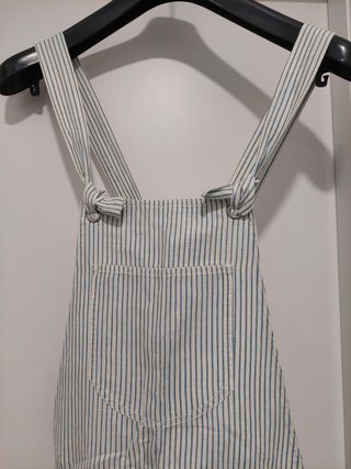 Jardineiras Zara Riscas Azul/Branco Tam. XS