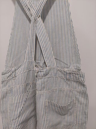 Jardineiras Zara Riscas Azul/Branco Tam. XS