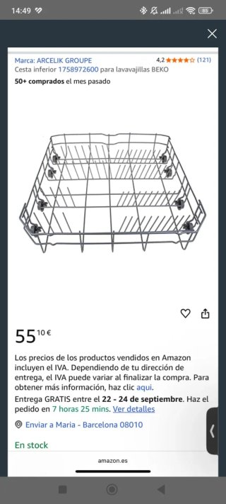 Cesta inferior lavavajillas BEKO