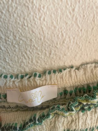 Vestido blanco y verde a rayas