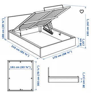 Cama Canapé Ikea MALM Blanca 160