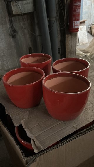 Set 6 Macetas Cerámica Esmaltada