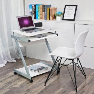 Scrivania Z con Ruote Bianca VASAGLE LCD811W