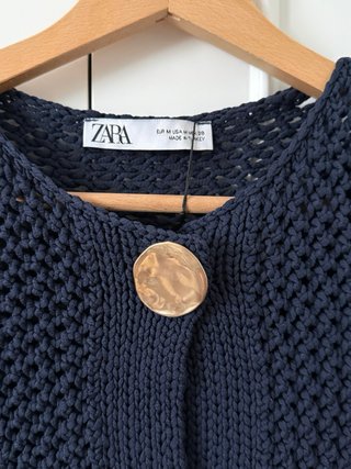 Chaleco Zara calado botones M