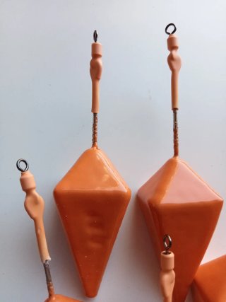 10 Plomos de pesca naranja