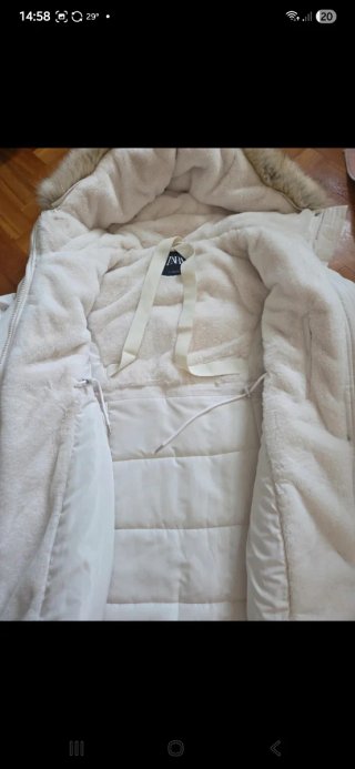 Abrigo Parka Zara Frío Extremo Blanco