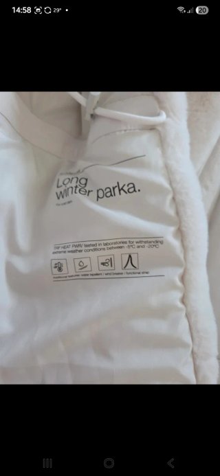 Abrigo Parka Zara Frío Extremo Blanco